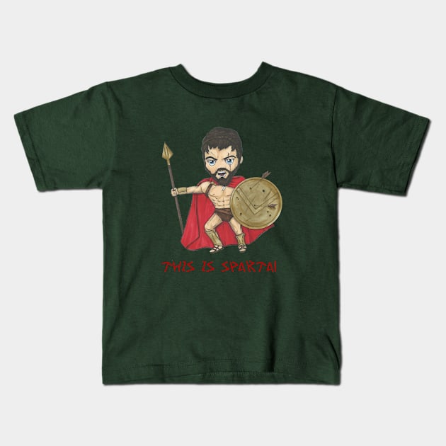 King Leonidas Kids T-Shirt by LivStark